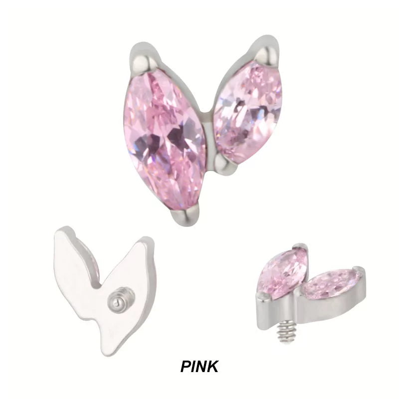 Pointes de piercing en titane avec zircon