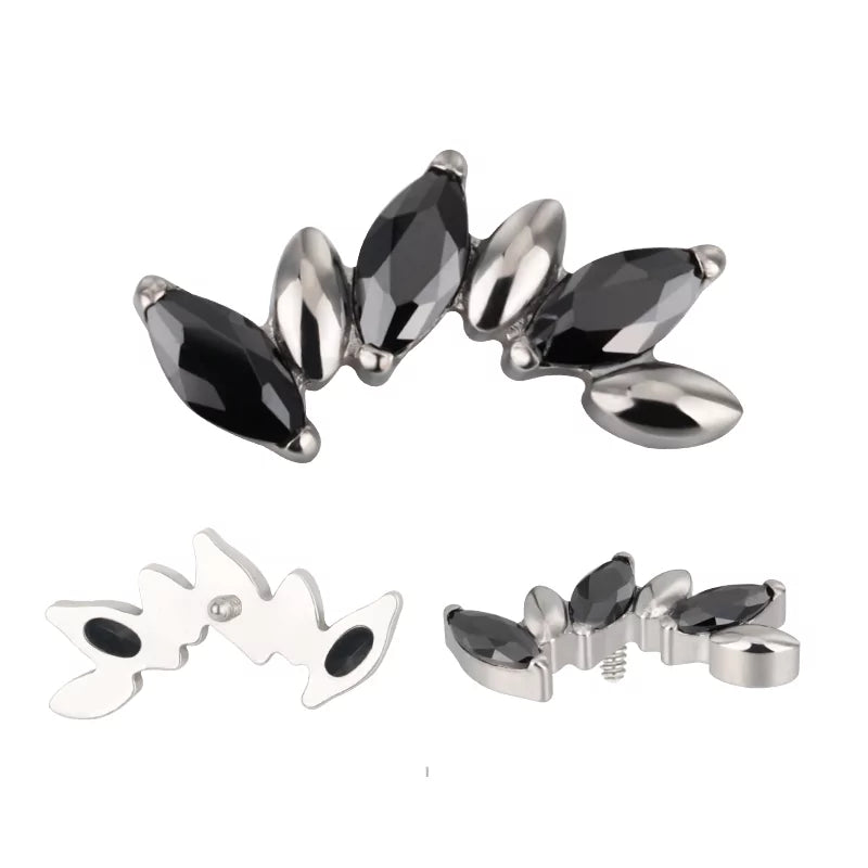 Bague en titane alternative marquise