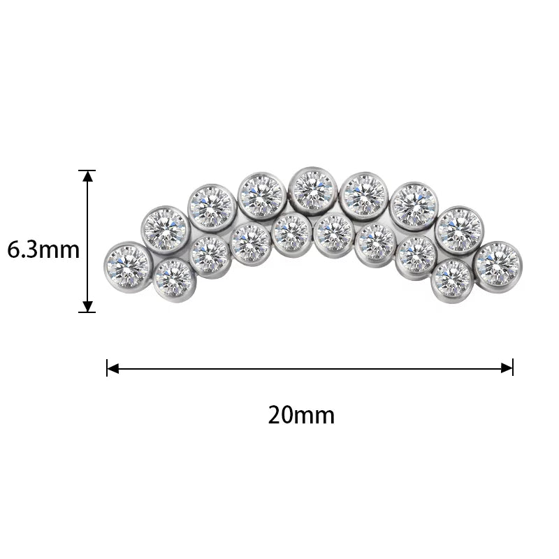 Bague en titane avec ligne incurvée et sertissage bezel