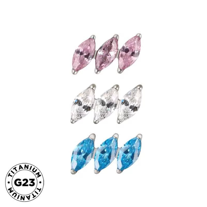 Bague en titane marquise diagonale