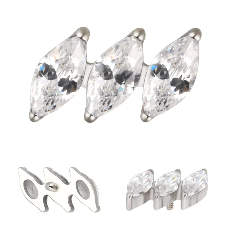 Bague en titane marquise diagonale