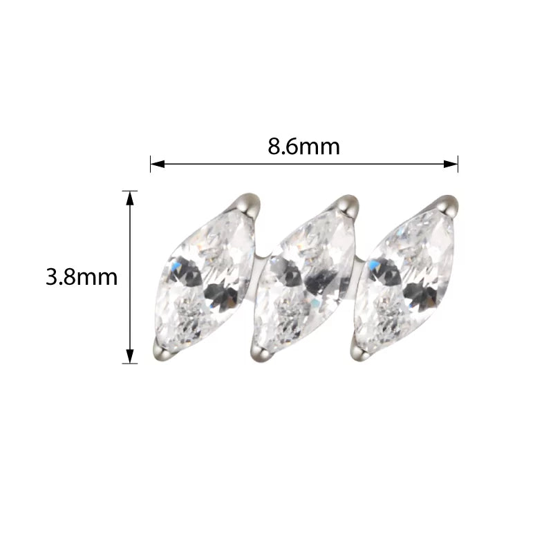 Bague en titane marquise diagonale