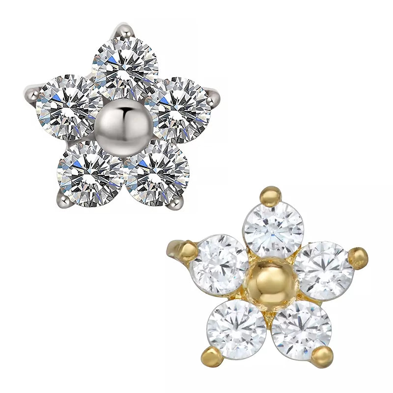 Bague en titane fleur