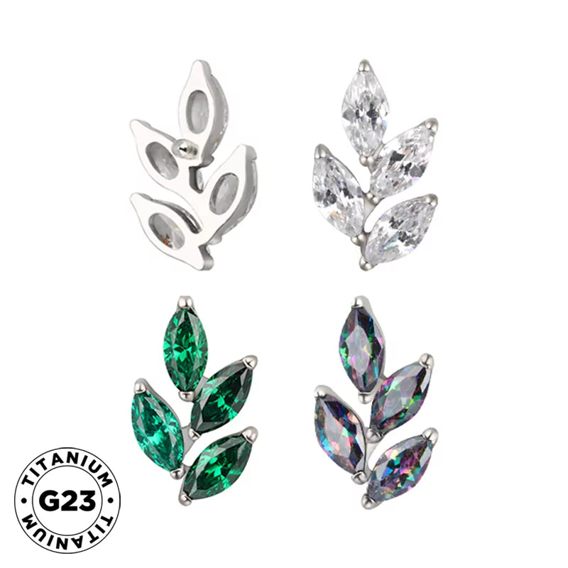 Bague en titane forme feuille