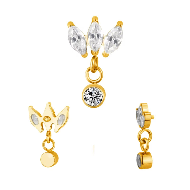 Bague en titane sertie en marquise