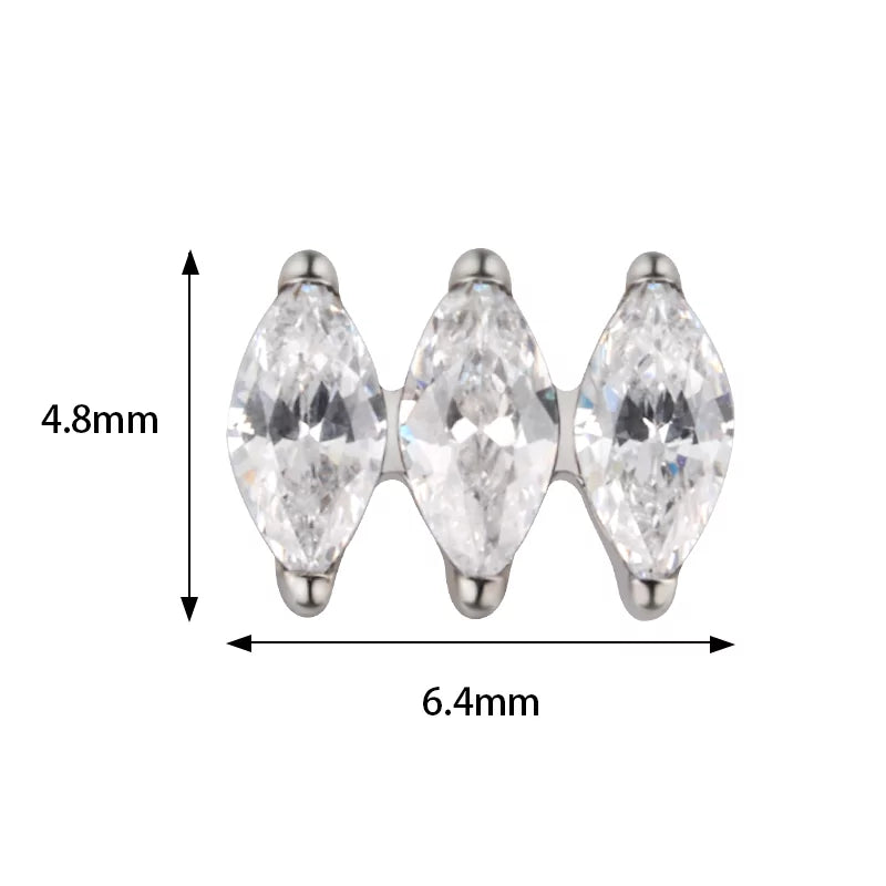 Bague en titane parallèle marquise