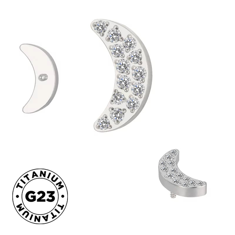 Bague en titane pavée de lune