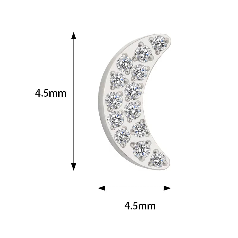 Bague en titane pavée de lune