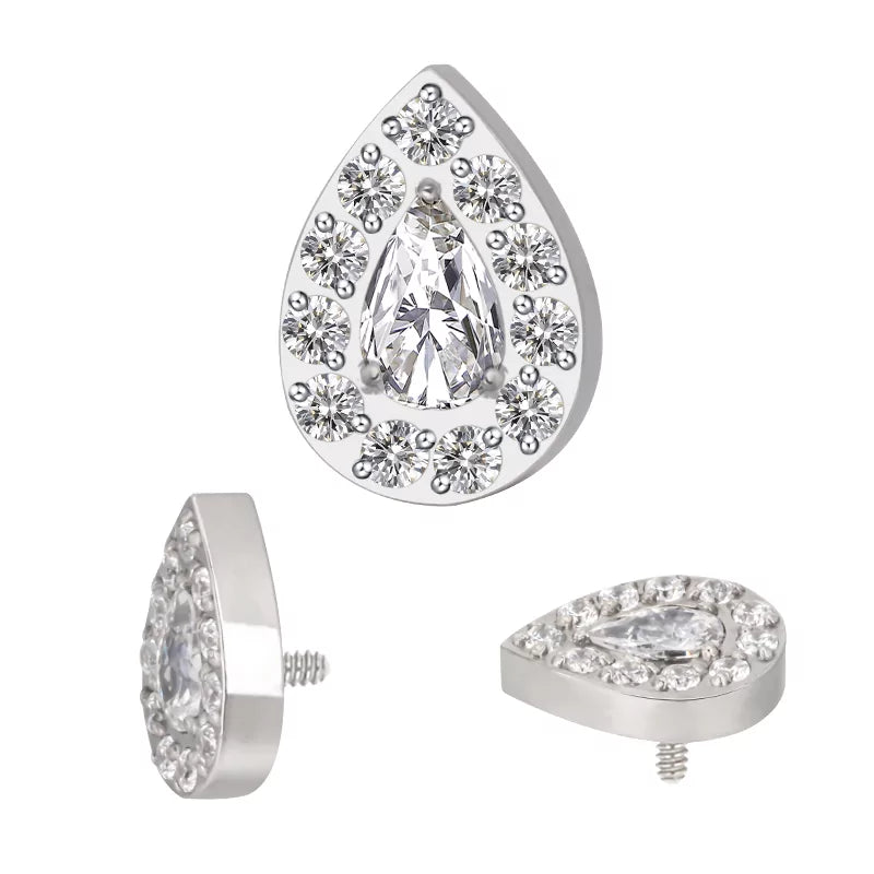 Bague en titane sertie de poire