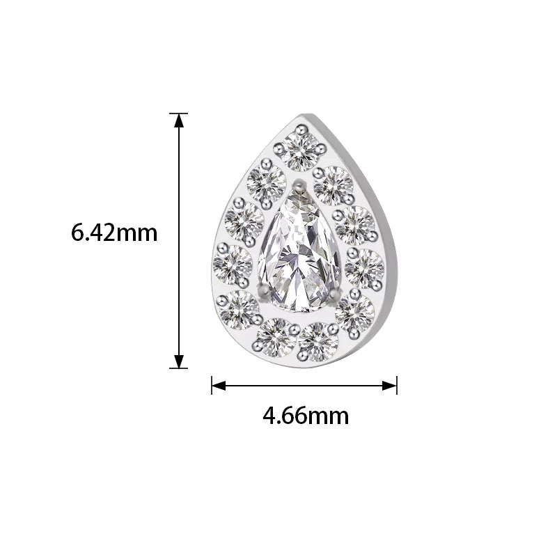 Bague en titane sertie de poire