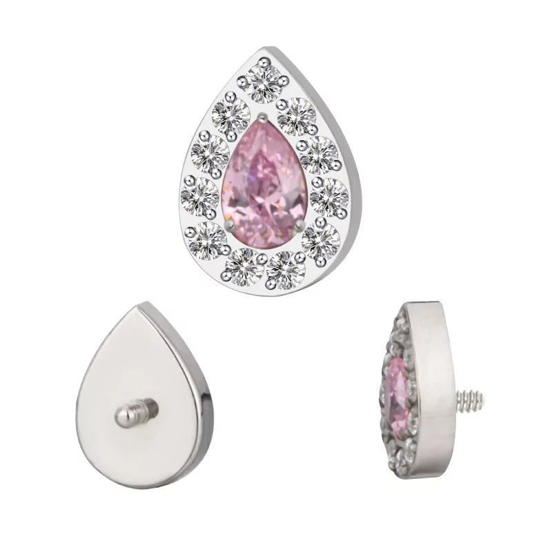 Bague en titane sertie de poire