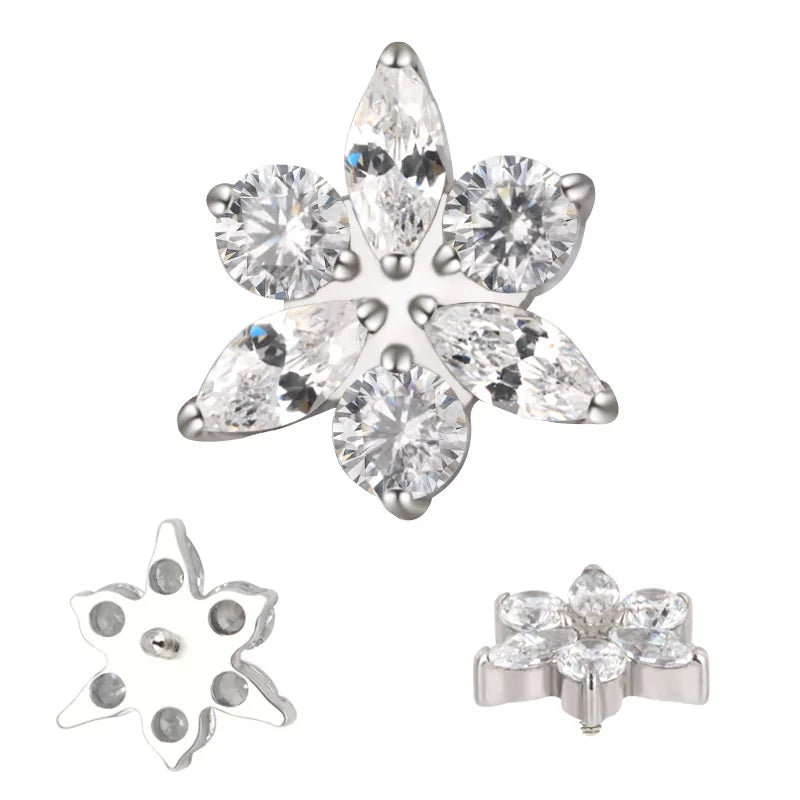 Bague en titane Étoile Fleur