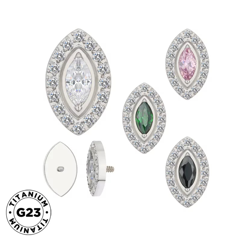 Conseils d'anneau en titane sertis en chaton marquise