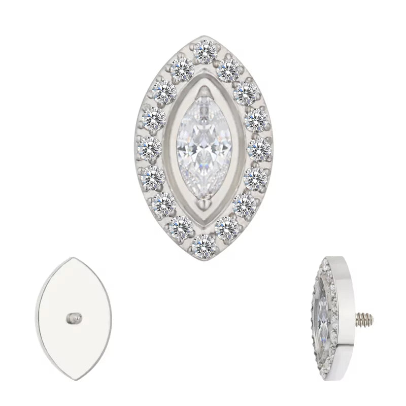 Conseils d'anneau en titane sertis en chaton marquise