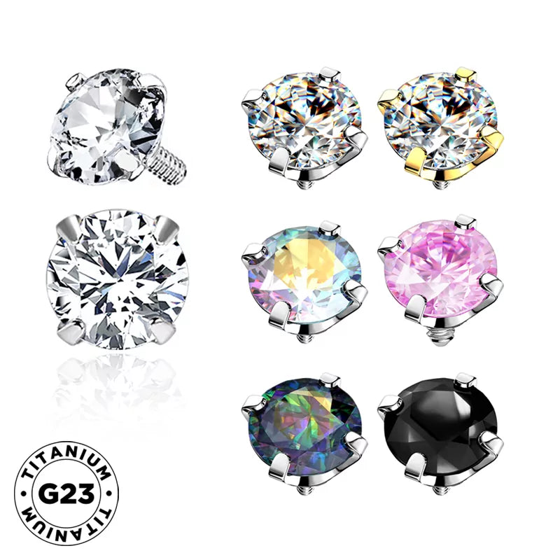 Embouts d'anneau en titane avec sertissage en zirconia