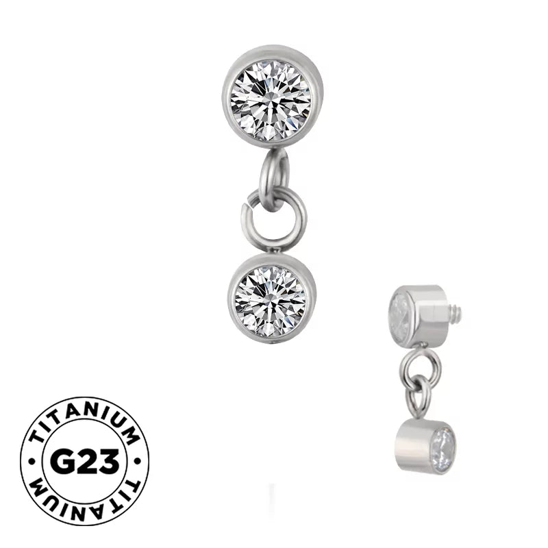 Bague en titane à double sertissage