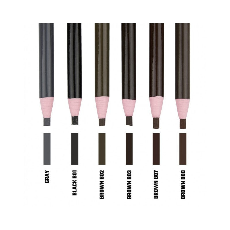 Waterproof PMU contour pencil in brown grey and white shades