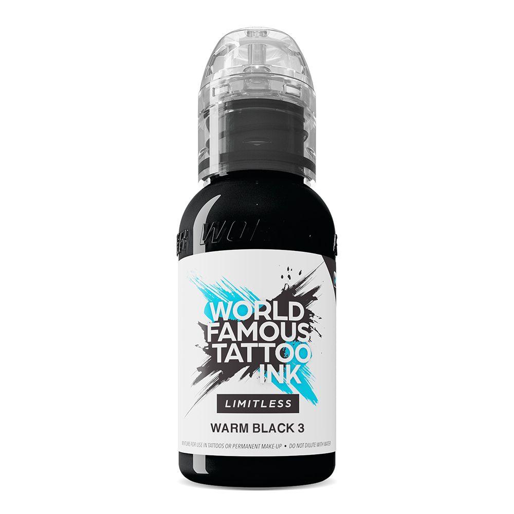 World Famous Limitless Tattoo Ink Warm Black 3 30ml - BVShop