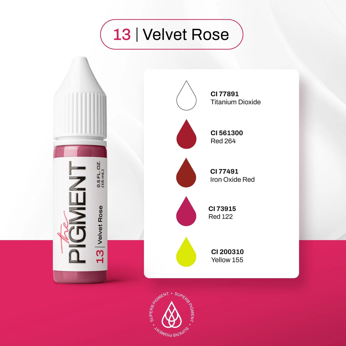 The Pigment 13 Velvet Rose Pigment  (15ml)