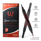 AVA Dual-Color Tattoo Marker Pen showing red and violet ink tips on a white background.