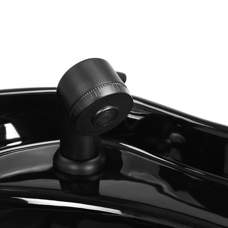Black Gabbiano Lucca hairdressing wash unit with adjustable chair and sink for professional salon use.