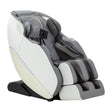 White and grey Sakura 3D Maximus massage chair, showcasing ergonomic design and plush upholstery for relaxation and comfort.