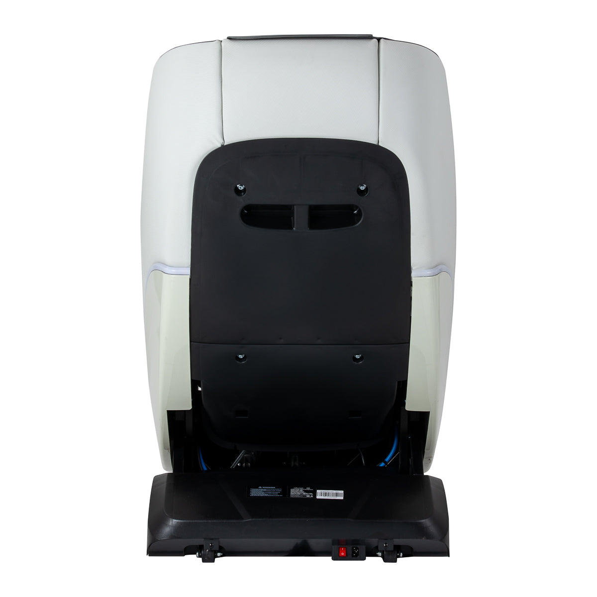 White and grey Sakura 3D Maximus massage chair with ergonomic design and plush padding, ideal for relaxation and full-body massage.