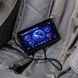 White and grey Sakura 3D Maximus massage chair, showcasing ergonomic design and plush upholstery in a modern massage furniture style.