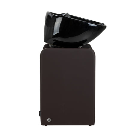 Omega Nautica brown hairdressing wash unit with sink and chair in a salon setting
