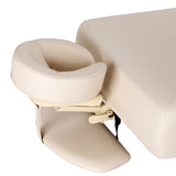 Cream SPA lounger Sillon Siesta beauty salon furniture with light brown base, designed for relaxation and professional spa use.