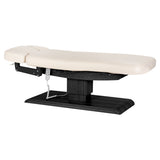Cream-colored SPA lounger Sillon Relax with black base, designed for beauty salon comfort and professional use.