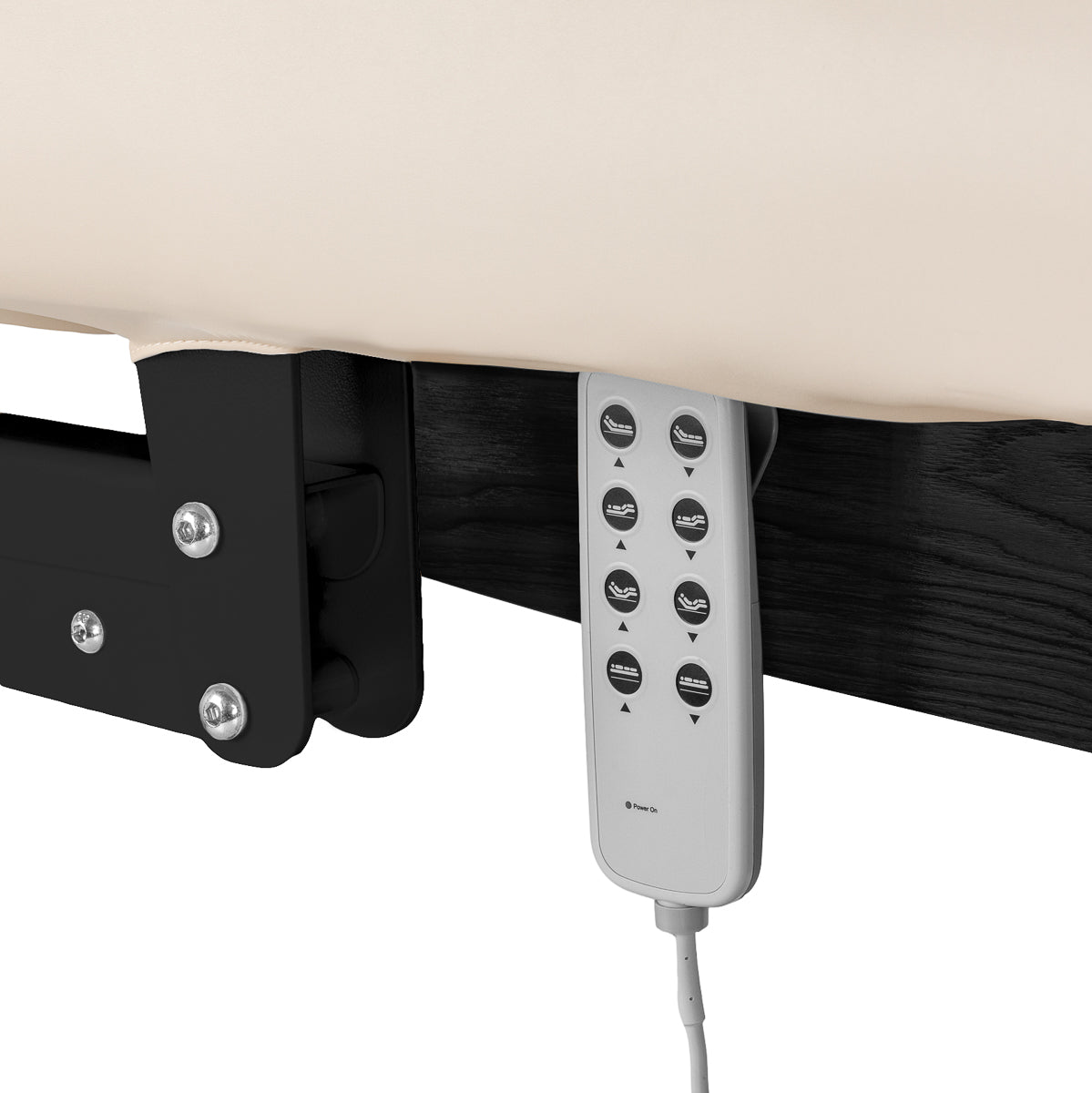 Cream-colored SPA lounger Sillon Relax beauty salon furniture with a black base, designed for comfort and professional use.