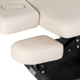 Cream SPA lounger Sillon Relax beauty salon furniture with black base, featuring plush cushioning and sleek design.