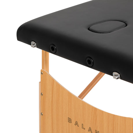 BALANCE wooden folding massage table 2 segment black - BVShop