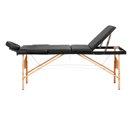 BALANCE wooden folding massage table 3 segment 190x70 black - BVShop