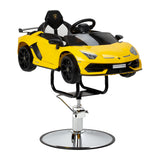 Gabbiano Lamborghini kids hairdressing chair yellow car design