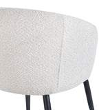 4RICO Verso white sherpa chair with contoured backrest and black metal legs
