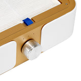 White and gold Dust Absorber Momo P30 60W with sleek design, featuring a compact, modern air purifier and dust removal device.