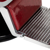 Red Gabbiano barber chair synthetic leather chrome armrests