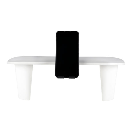 Grey manicure armrest with adjustable metal phone holder