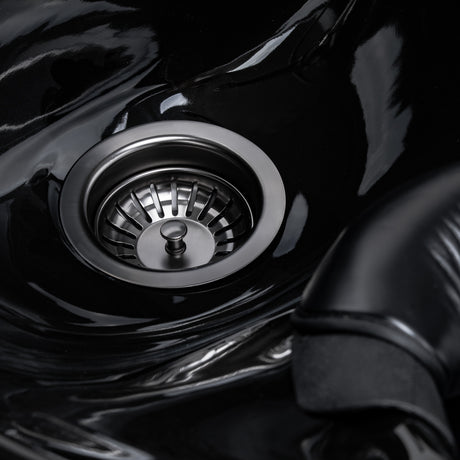 Gabbiano Ines Bac De Lavage Électrique Avec Massage – Noir · Détail de l’évacuation
