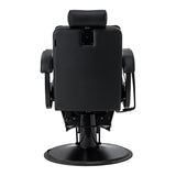 Gabbiano Continental Fauteuil De Barbier Avec Massage – Noir · Vue arrière