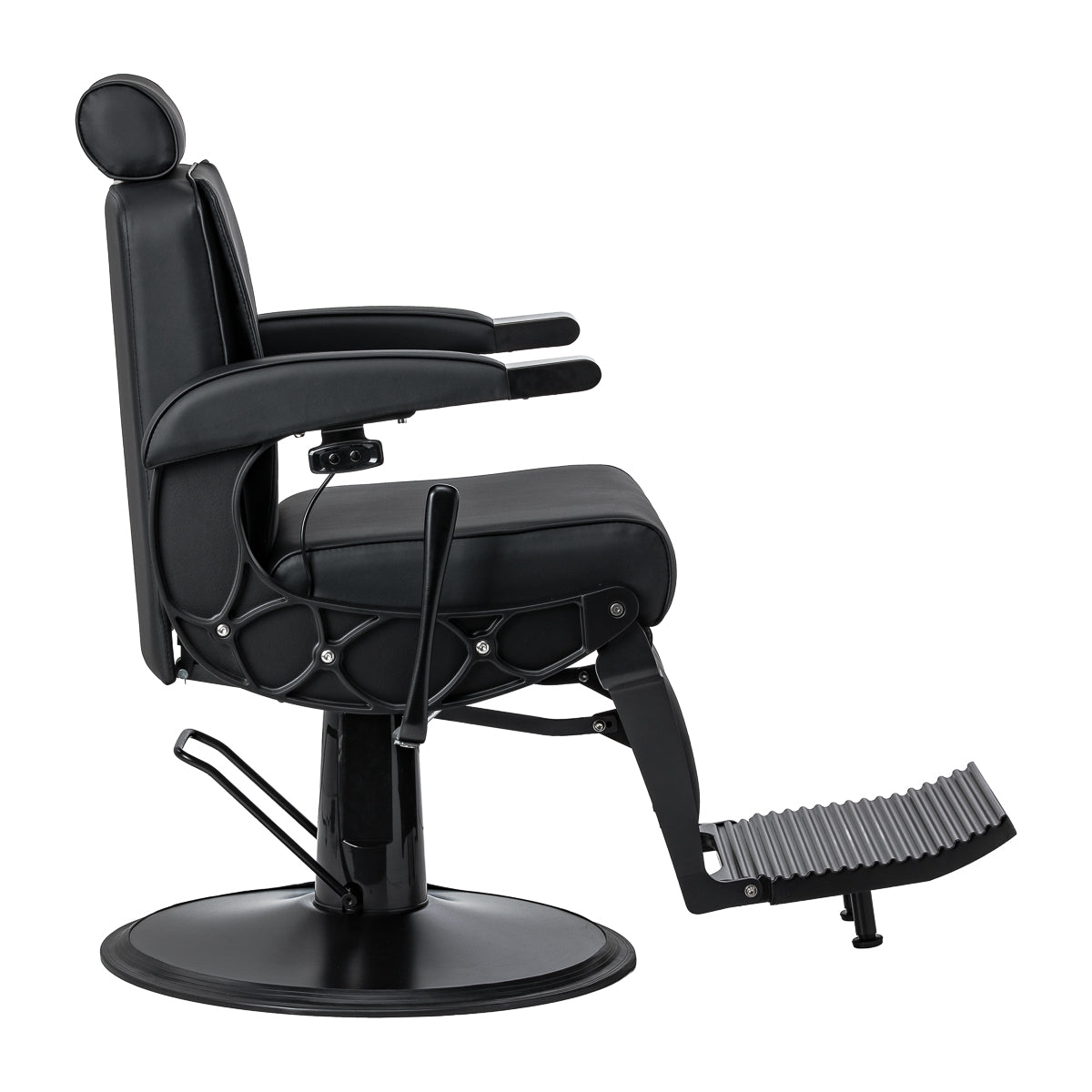 Gabbiano Continental Fauteuil De Barbier Avec Massage – Noir · Vue de côté