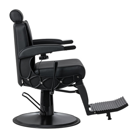 Gabbiano Continental Fauteuil De Barbier Avec Massage – Noir · Vue de côté