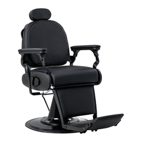 Gabbiano Francesco Fauteuil De Barbier Avec Massage – Noir, Base Noire · Vue générale