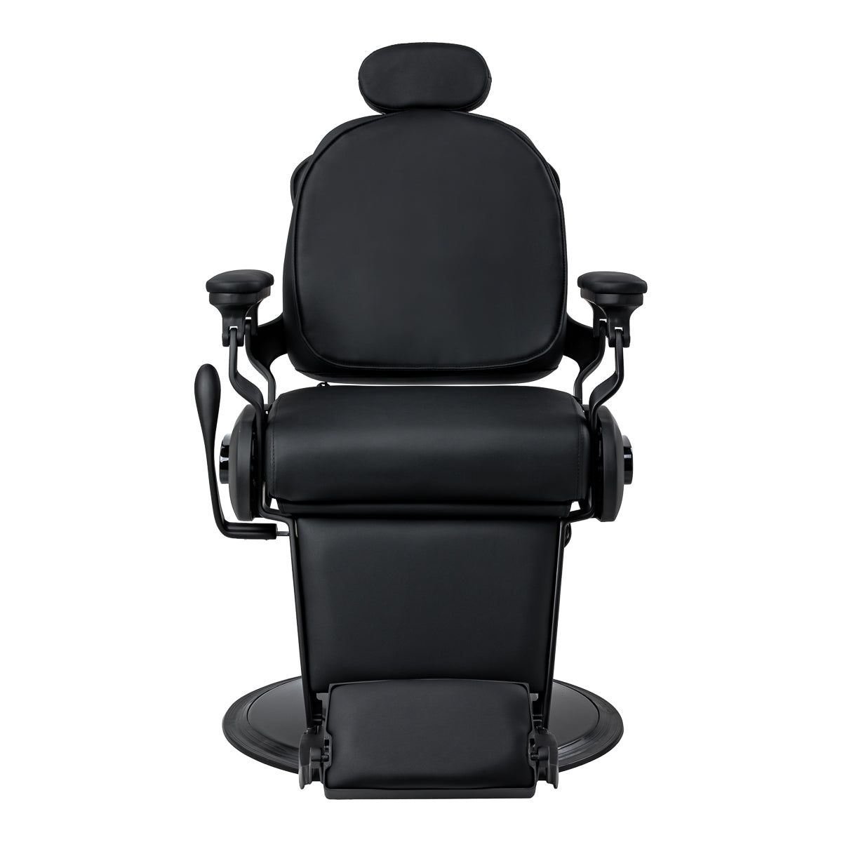 Gabbiano Francesco Fauteuil De Barbier Avec Massage – Noir, Base Noire · Vue de face