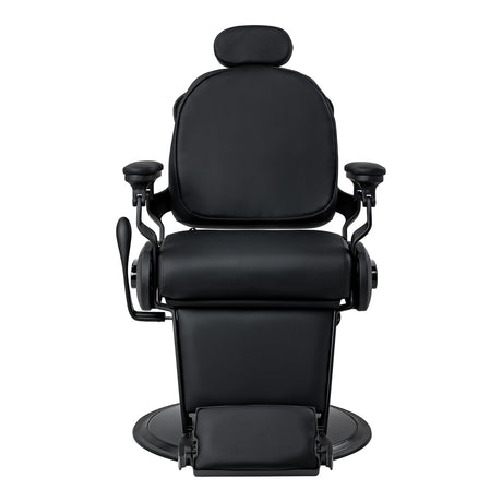 Gabbiano Francesco Fauteuil De Barbier Avec Massage – Noir, Base Noire · Vue de face