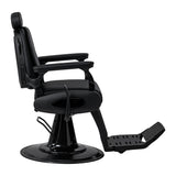 Gabbiano Francesco Fauteuil De Barbier Avec Massage – Noir, Base Noire · Vue de côté