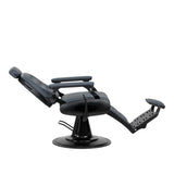 Gabbiano Barber's Chair Gabbiano Francesco Graphite with black base, luxurious ergonomic design for professional barbershops.