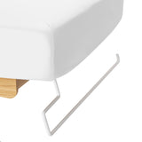 Sillon Siesta Table SPA Électrique – Blanche, Base Brun Clair · Porte-serviette